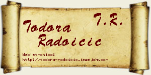 Todora Radoičić vizit kartica